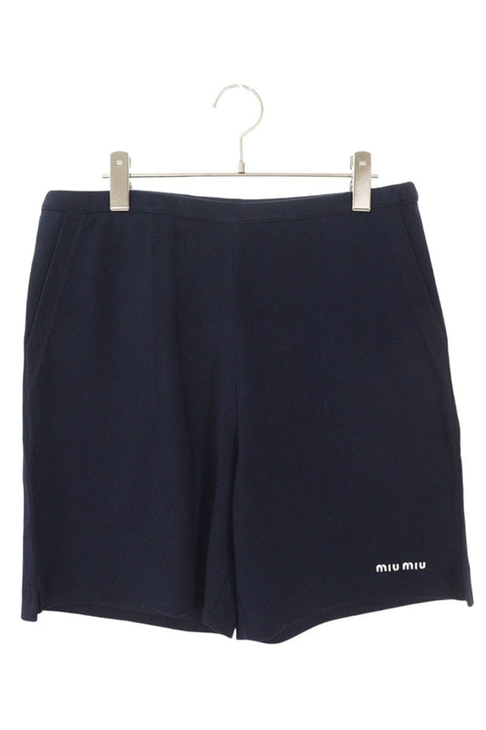 Miu Miu Navy Embroidered Pique Shorts Size 40