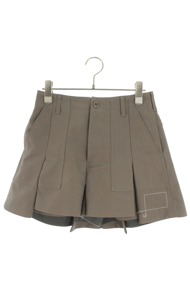 Sacai Cotton Back Satin Shorts Gray