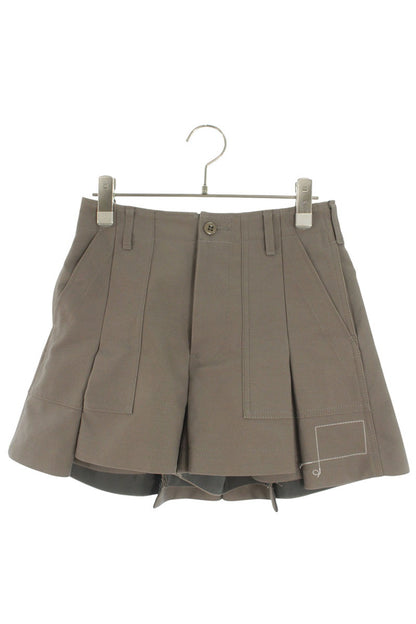 Sacai Cotton Back Satin Shorts Gray