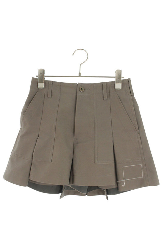 Sacai Cotton Back Satin Shorts Gray