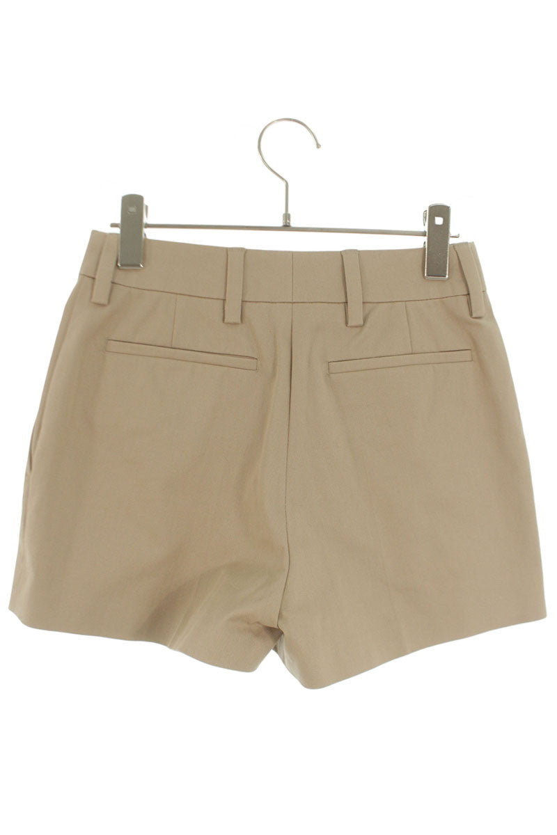 Prada Beige Triangle Logo Plate Belt Elastane Shorts Size 36