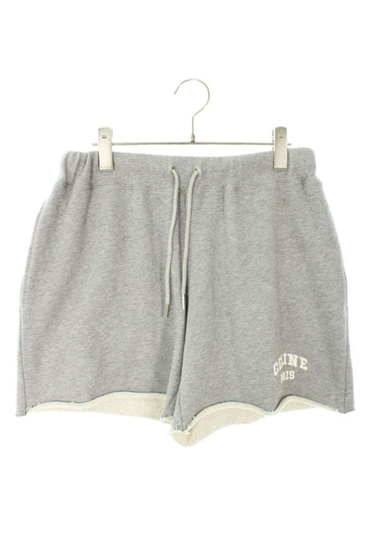 Celine Logo Embroidered Sweat Cut-Off Shorts Gray Size L