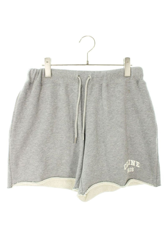 Celine Logo Embroidered Sweat Cut-Off Shorts Gray Size L