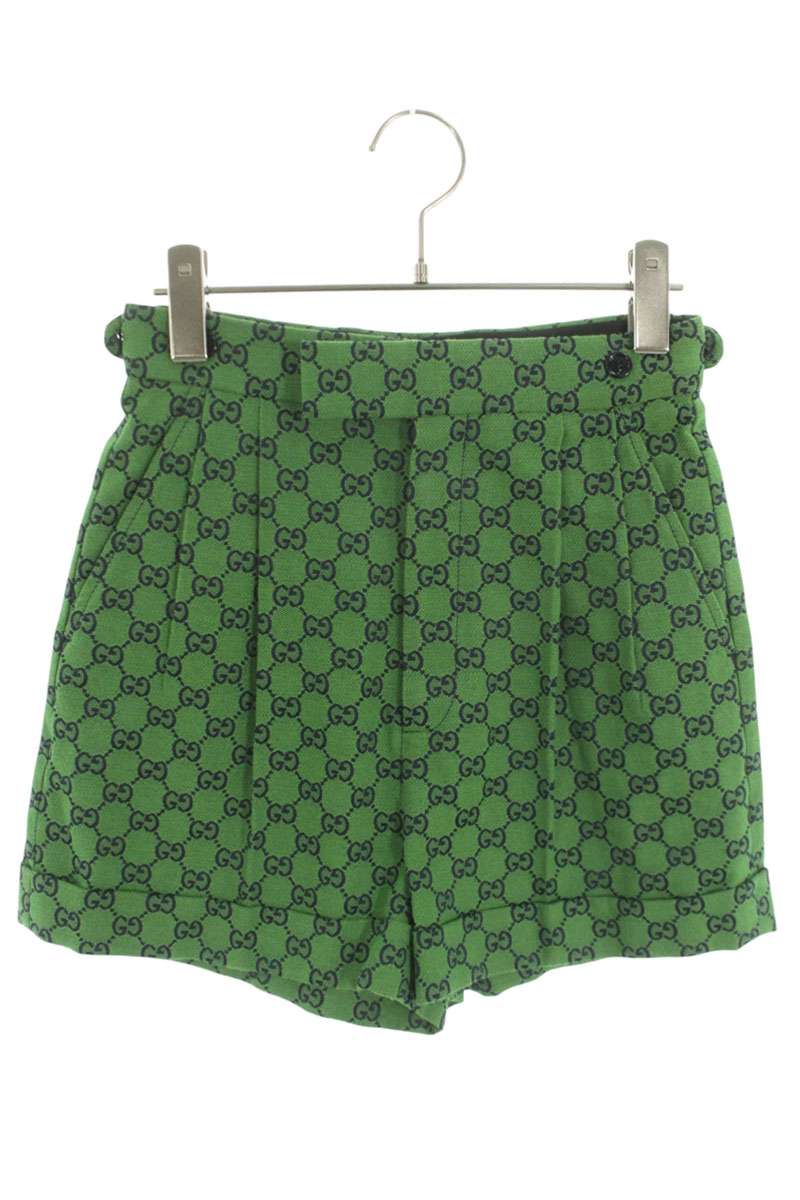 Gucci 22SS GG Canvas Green Shorts Size 36