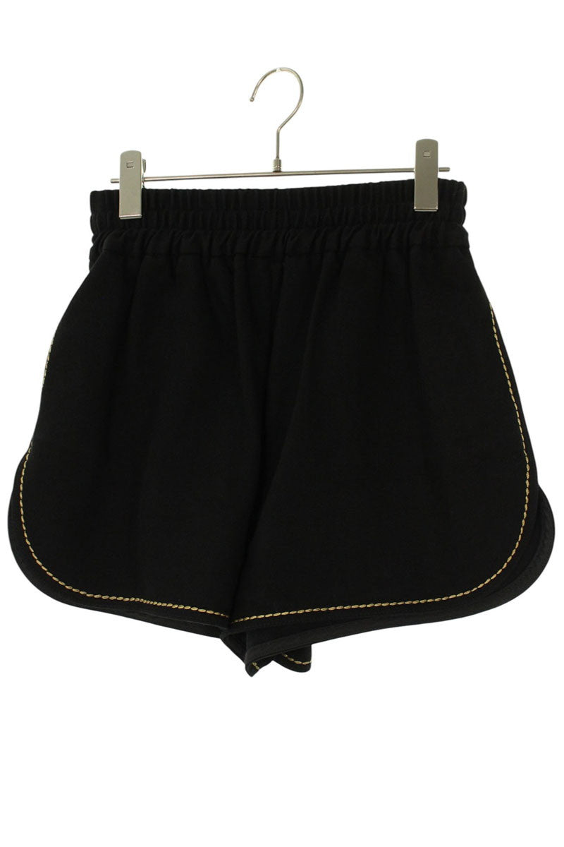 FENDI Pantalone Logo Embroidered Shorts Black Size 36