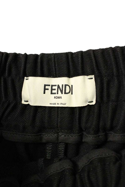 FENDI Pantalone Logo Embroidered Shorts Black Size 36