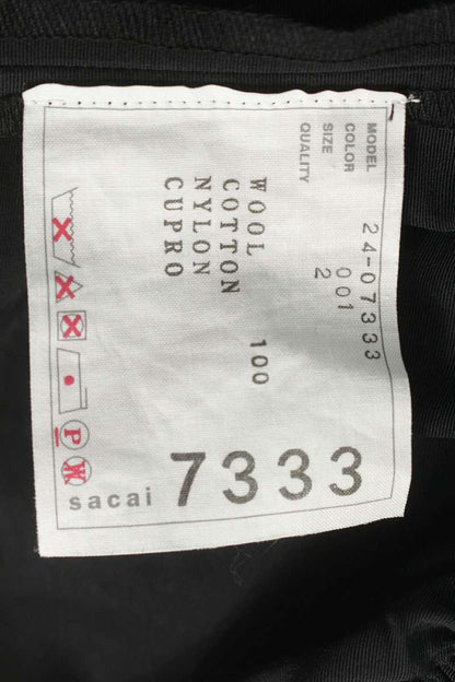 Sacai Wool Melton Black Shorts 24AW Size 2