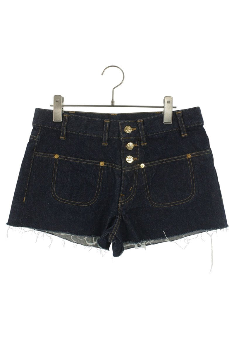 Celine Triomphe Denim Shorts Indigo Gold Size 28