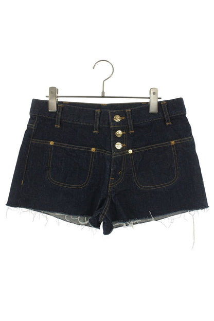 Celine Triomphe Denim Shorts Indigo Gold Size 28