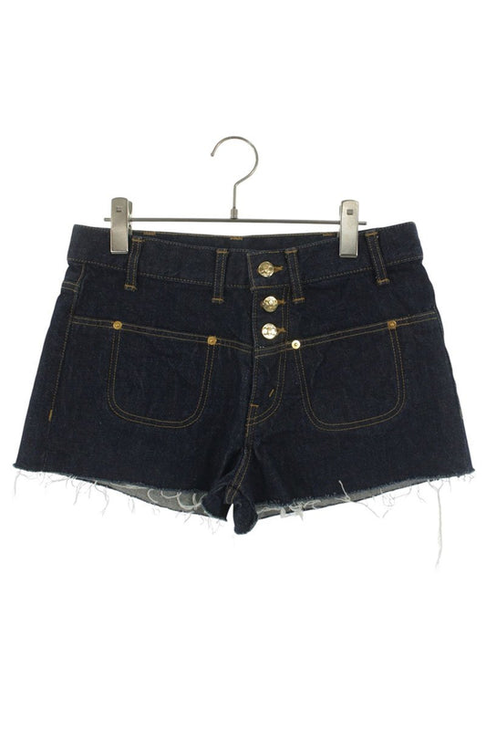 Celine Triomphe Denim Shorts Indigo Gold Size 28