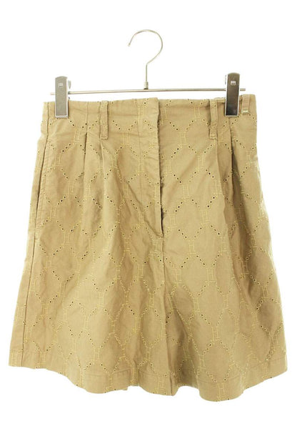 Herno Brown Monogram Logo Cotton Culotte Shorts Size 40