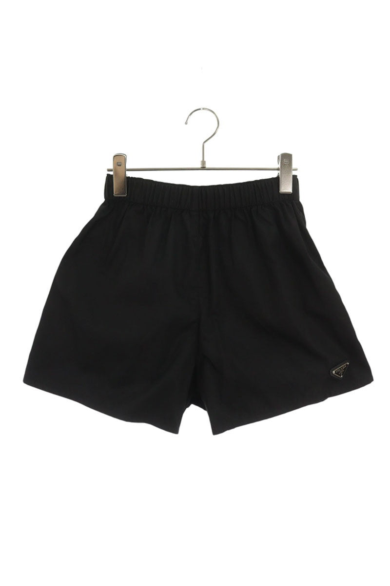 Prada Triangle Logo Plate Nylon Shorts Black Size 38