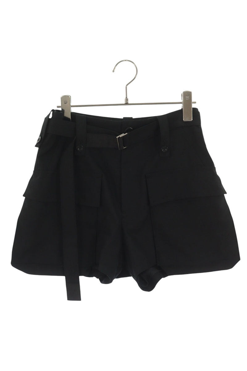 Sacai Black Suiting Cargo Shorts Polyester/Wool Size 1