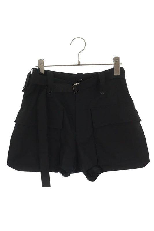 Sacai Black Suiting Cargo Shorts Polyester/Wool Size 1