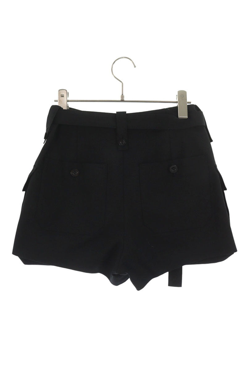 Sacai Black Suiting Cargo Shorts Polyester/Wool Size 1