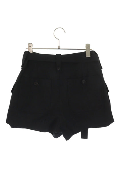 Sacai Black Suiting Cargo Shorts Polyester/Wool Size 1