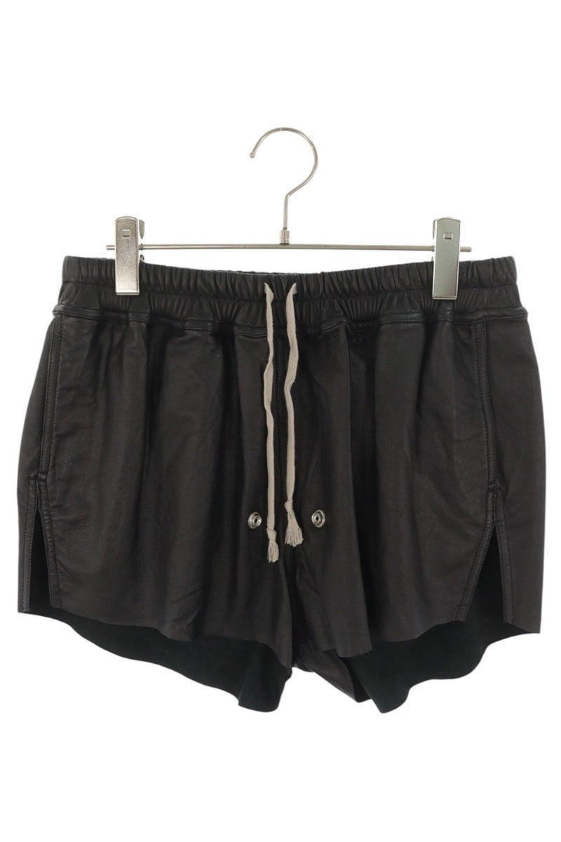 Rick Owens 24SS Black Leather Shorts Size 40