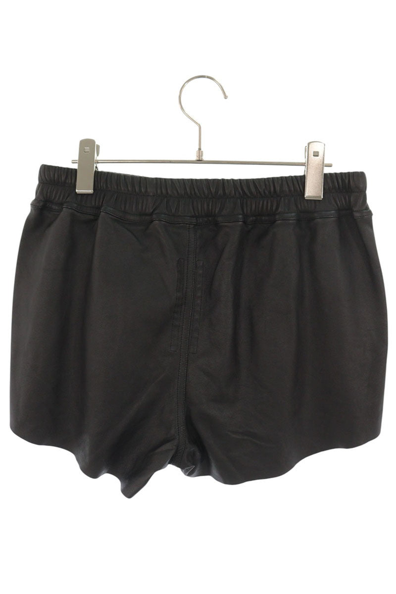 Rick Owens 24SS Black Leather Shorts Size 40