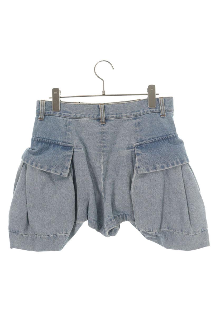 Sacai Light Blue Cargo Denim Shorts Size 1