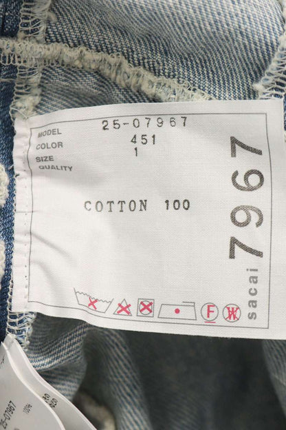 Sacai Light Blue Cargo Denim Shorts Size 1