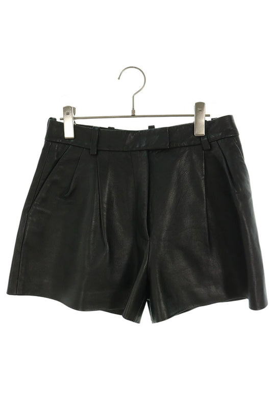 3.1 Phillip Lim Lambskin Leather Shorts Black Size 2