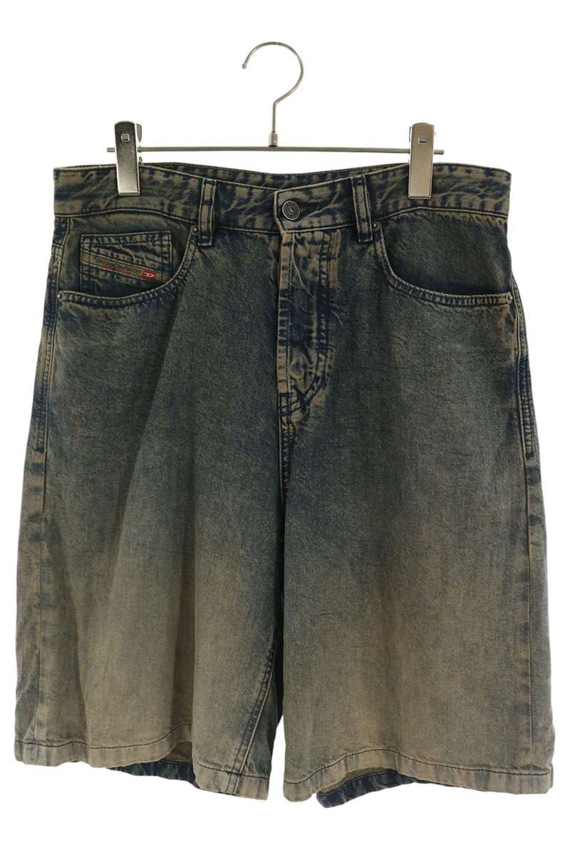 DIESEL Denim Transfer Print Shorts Blue Size 27 Inch