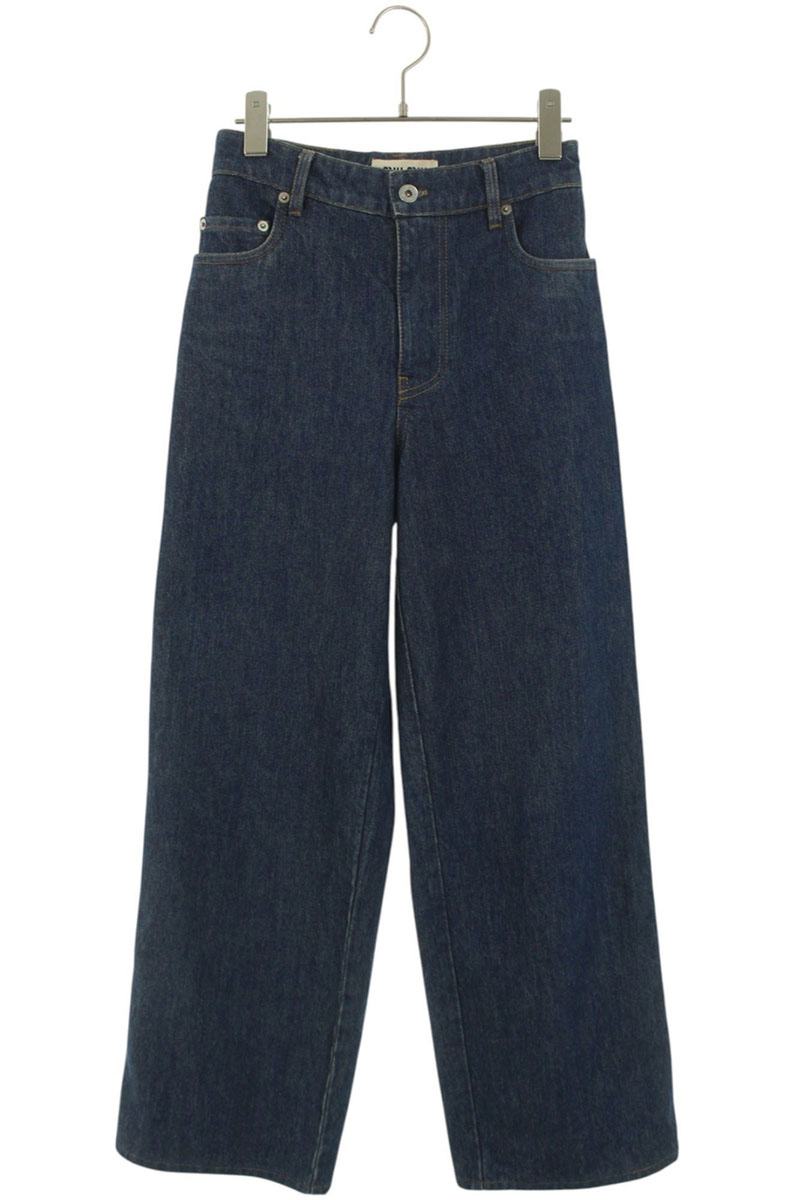 Miu Miu Logo Embroidered Low-Rise Indigo Jeans Size 24