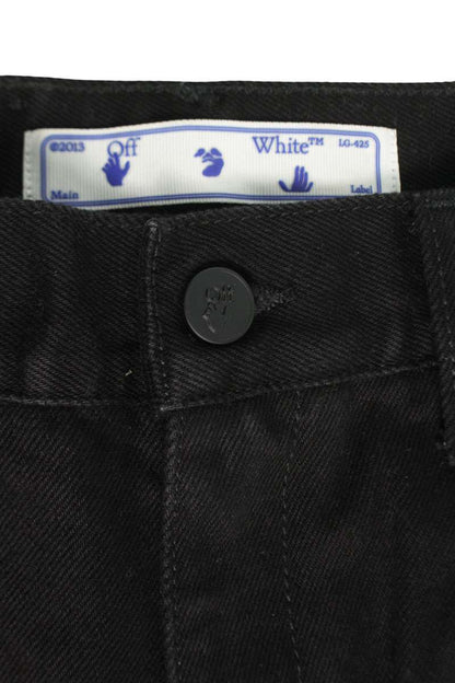 Off-White Cutout Straight Black Jeans Size 26