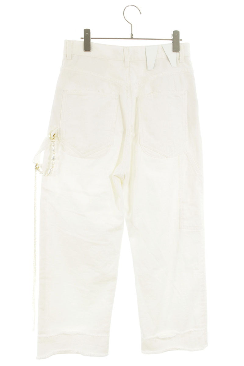 Vintage DARKPARK LISA Pearl Chain Loose White Jeans Size 24