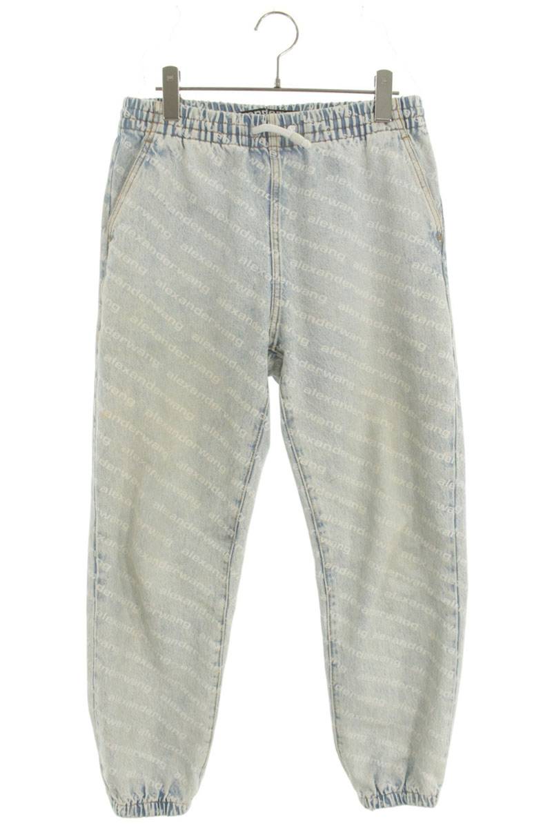 Alexander Wang Light Blue Cotton Logo Denim Joggers Size XS