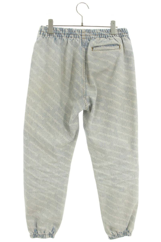 Alexander Wang Light Blue Cotton Logo Denim Joggers Size XS