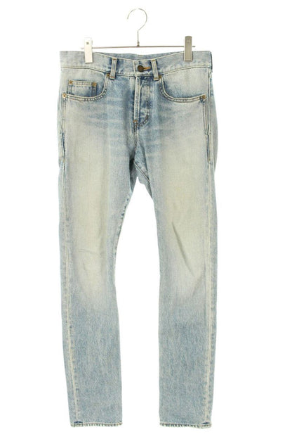 Saint Laurent Paris Washed Indigo Skinny Fly Jeans Size 28