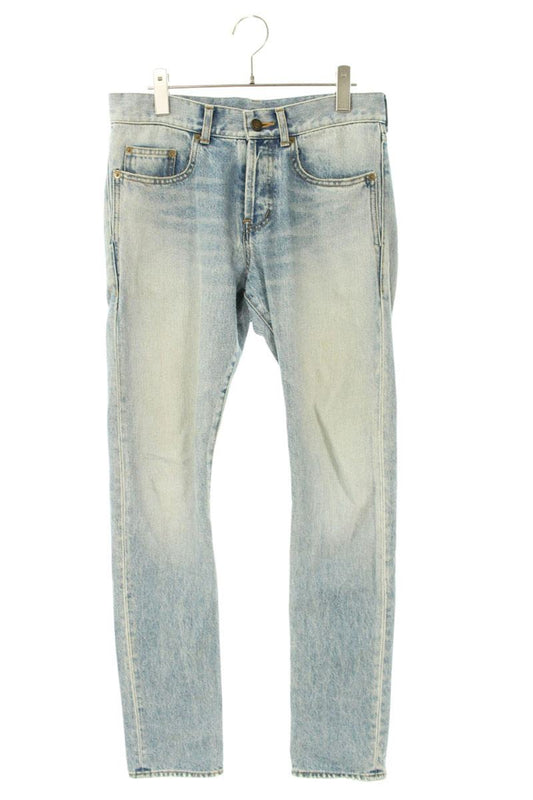Saint Laurent Paris Washed Indigo Skinny Fly Jeans Size 28