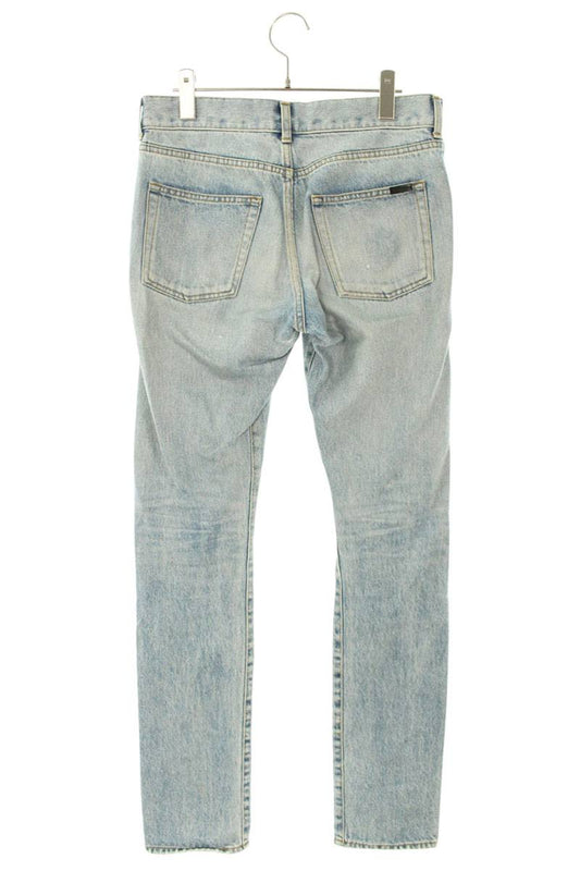 Saint Laurent Paris Washed Indigo Skinny Fly Jeans Size 28