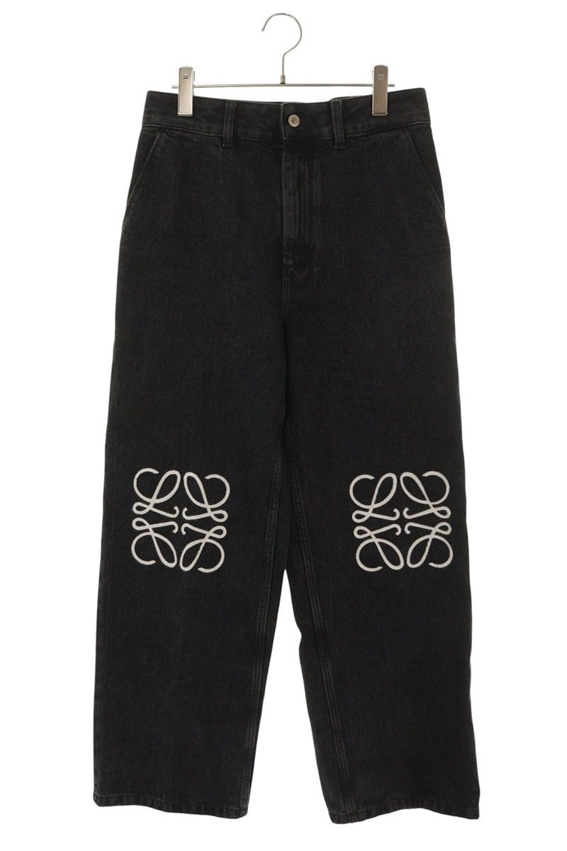 Loewe Anagram Baggy Black & White Cotton Jeans Size 34 inch