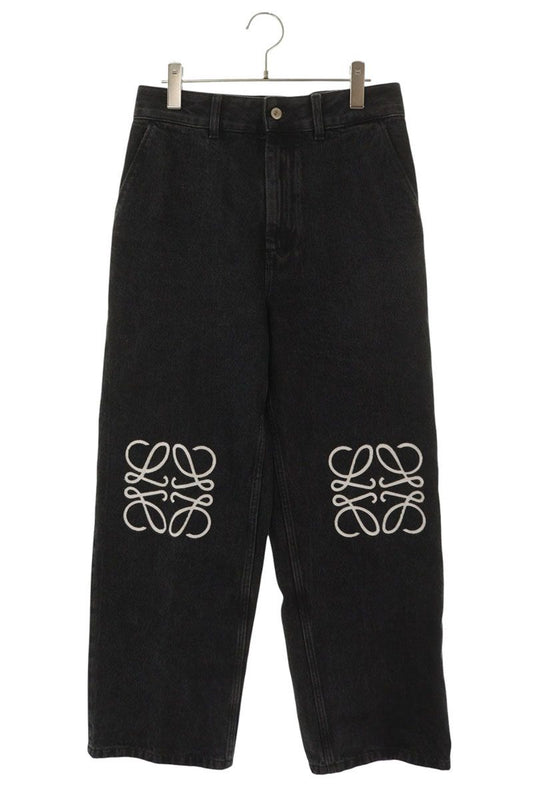 Loewe Anagram Baggy Black & White Cotton Jeans Size 34 inch