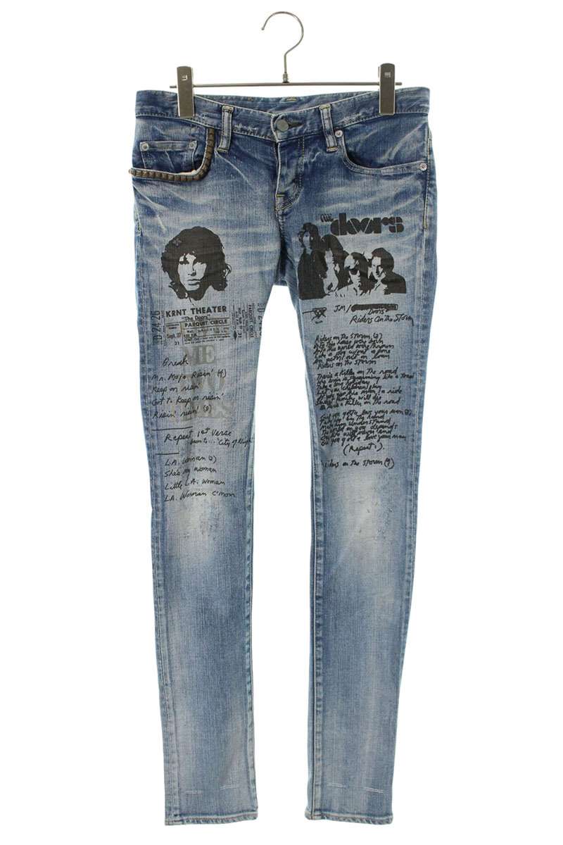 Hysteric Glamour THE DOORS Print Studded Denim Jeans Size XS