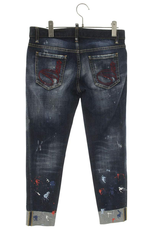 Dsquared2 Paint Splatter Blue Button Fly Jeans Size 40