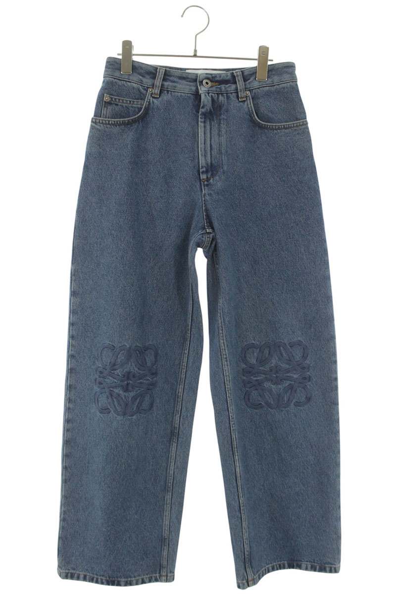Loewe Anagram Embroidered Baggy Indigo Jeans Size 36