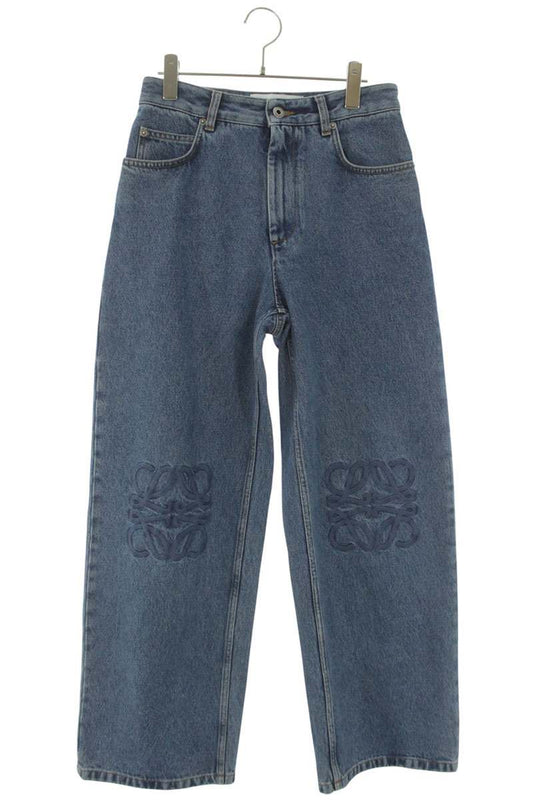 Loewe Anagram Embroidered Baggy Indigo Jeans Size 36