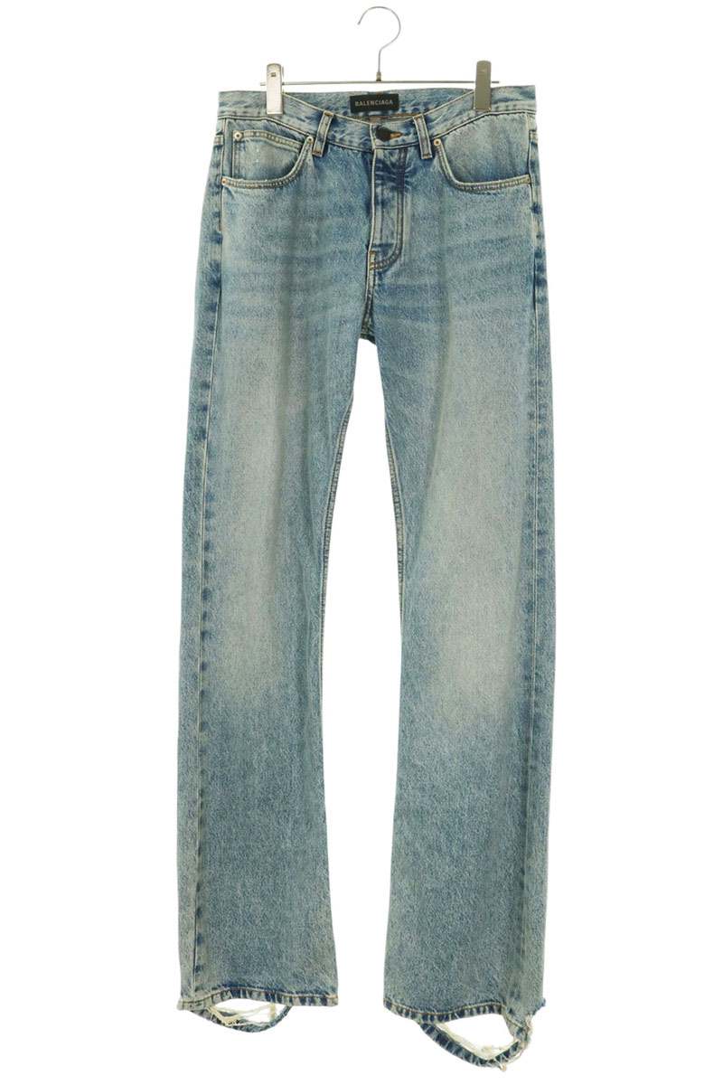 Balenciaga Low Waist Straight Denim Jeans Light Blue Size 25