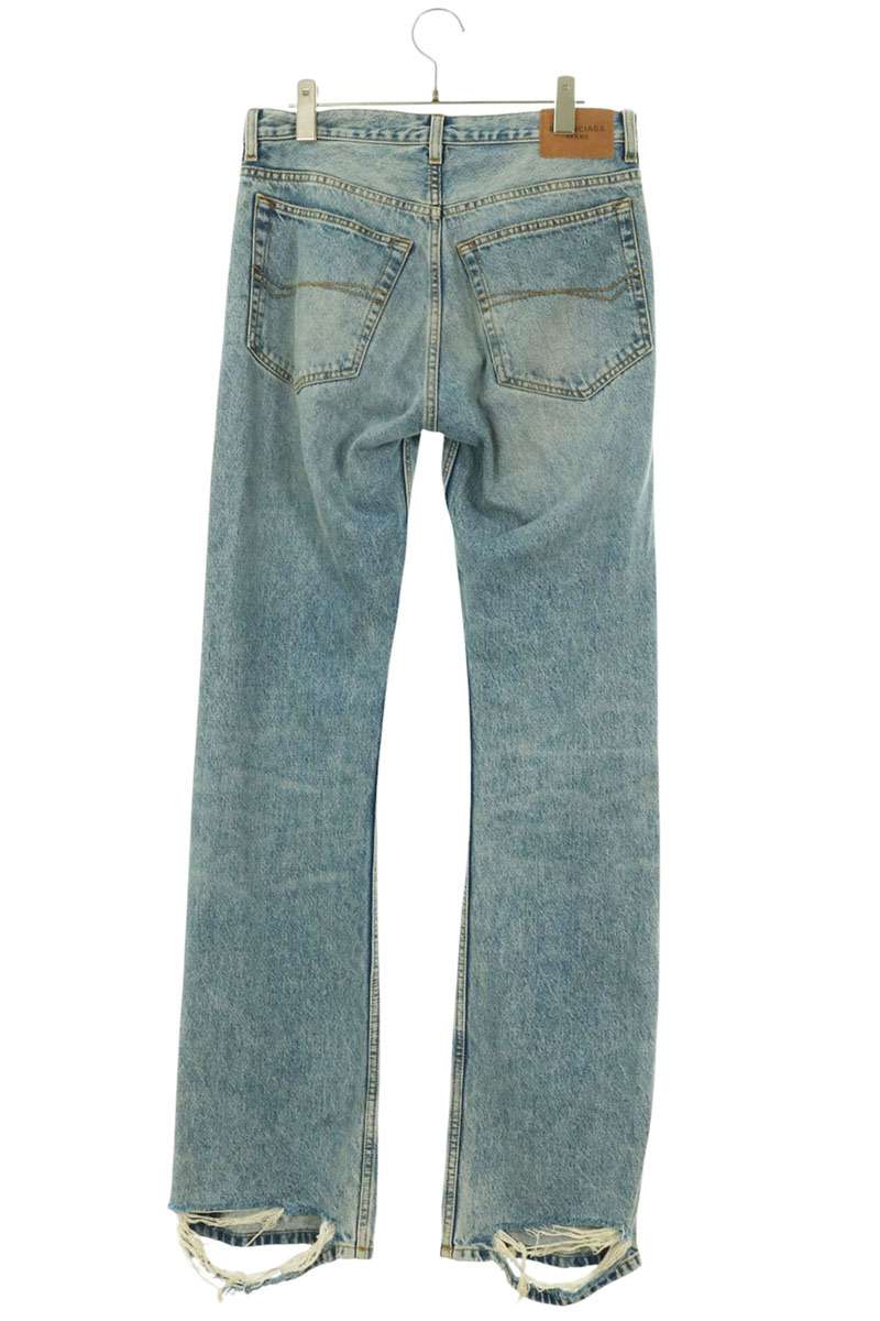 Balenciaga Low Waist Straight Denim Jeans Light Blue Size 25