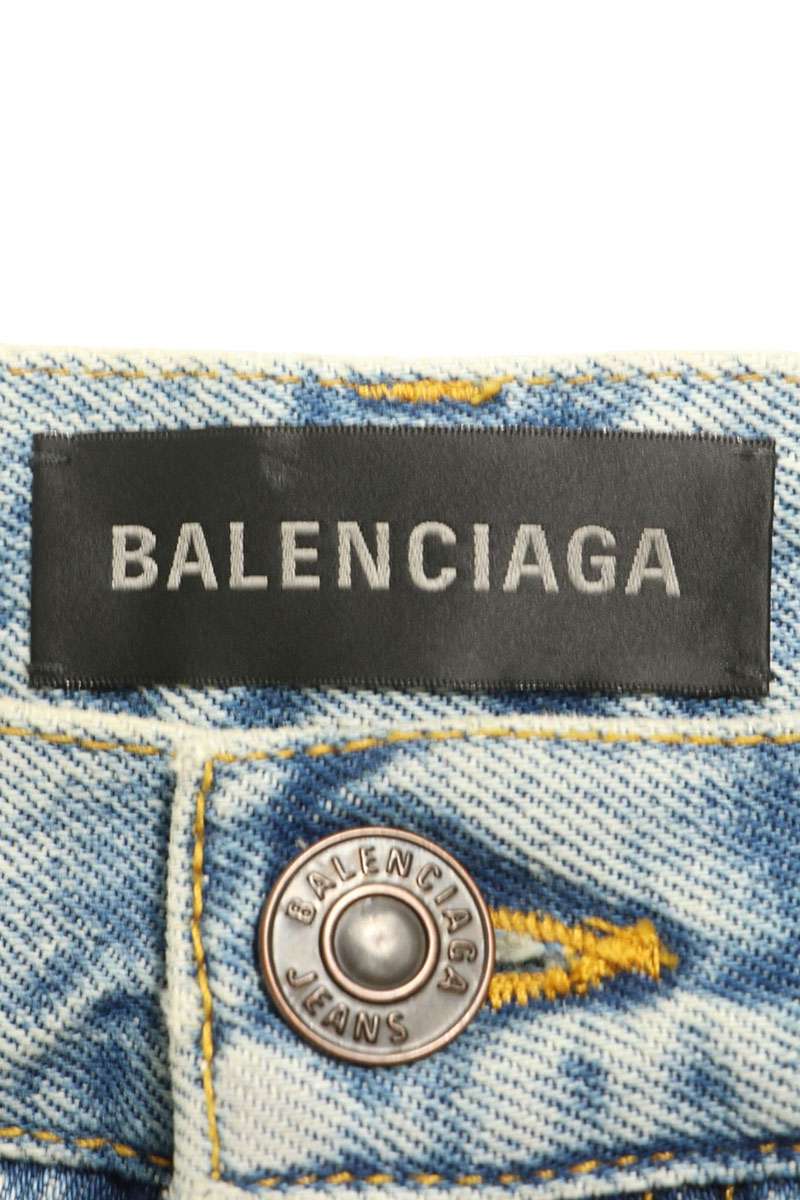 Balenciaga Low Waist Straight Denim Jeans Light Blue Size 25
