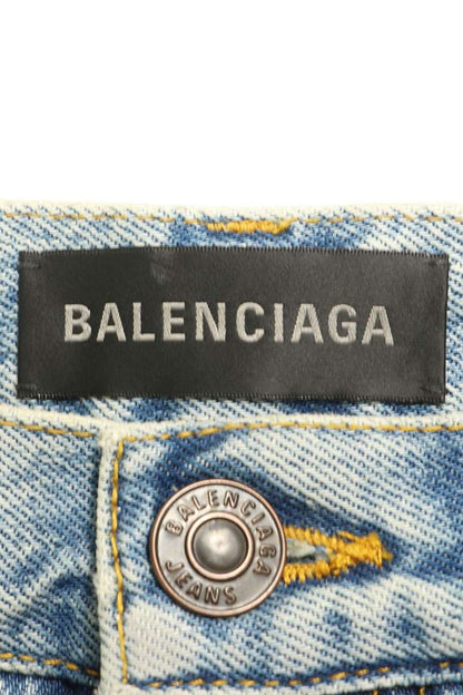 Balenciaga Low Waist Straight Denim Jeans Light Blue Size 25