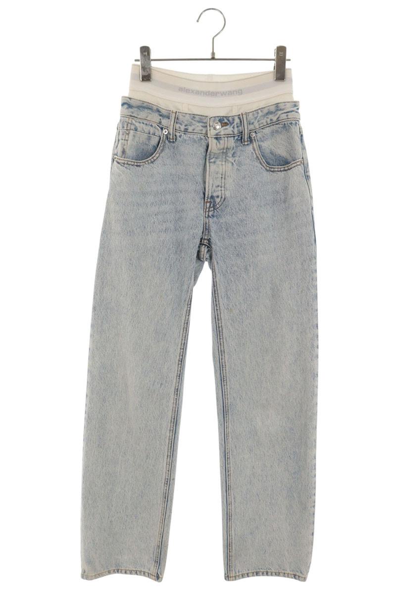 Alexander Wang Layered Washed Denim Button Fly Jeans Size 24