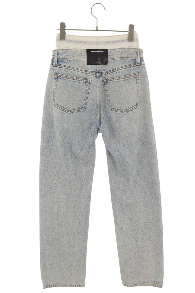 Alexander Wang Layered Washed Denim Button Fly Jeans Size 24