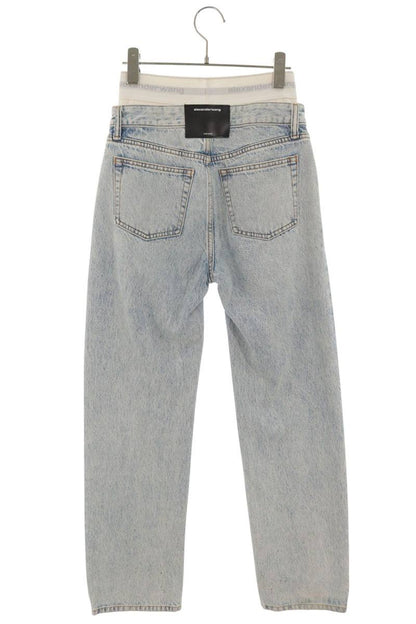 Alexander Wang Layered Washed Denim Button Fly Jeans Size 24