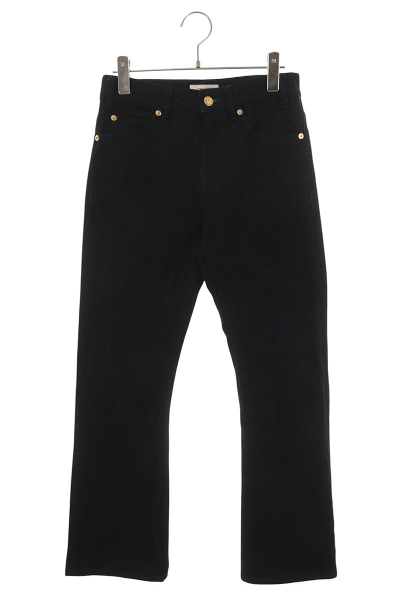 Celine Black Lulu Jean Triomphe Button Flare Jeans Size 24