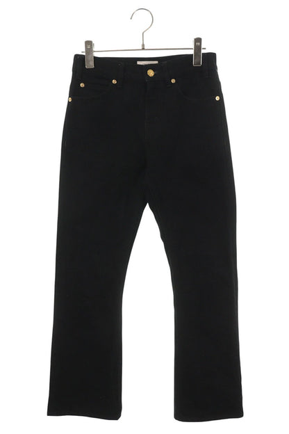 Celine Black Lulu Jean Triomphe Button Flare Jeans Size 24