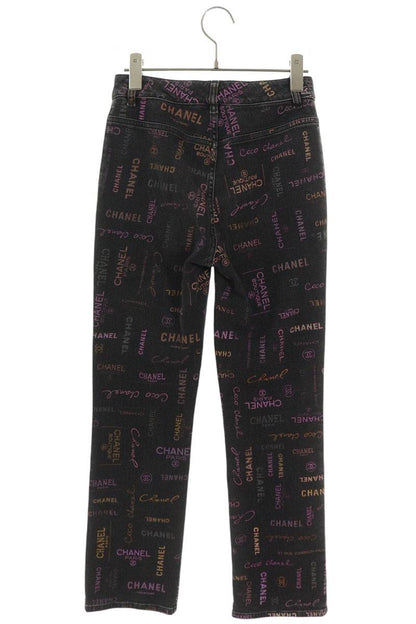 CHANEL Coco Mark Logo All-Over Denim Jeans Size 34